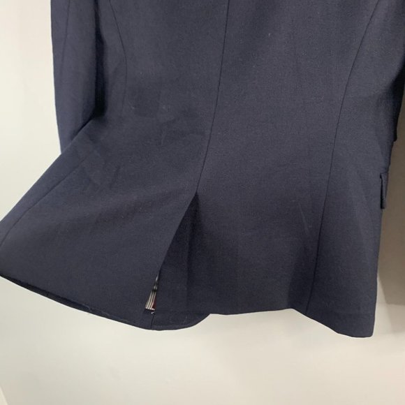 J. Crew Women's Schoolboy Blazer Jacket Navy Blue Wool Stretch Gold 2 Button 6 - Picture 7 of 11